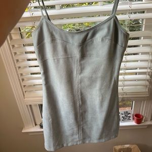 Super cute suede denim mini dress
